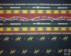 Dressage Horses with Red and Yellow Accents on Black