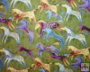 Laurel Burch Mythical Horses, Purple, Blue, Yellow/Rust on Sage
