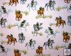 Running Jumping Horses on Pink Background