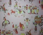 Whimsical Retro Rodeo Cowgirls with Horses and Bulls.