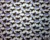 Small Black Horses on Light and Medium Mottled Blue Background