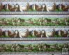 Brown/Tan/Whtie Horses in Rows on Green, Brown and Grey Backgrou
