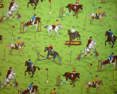 Hunter Jumper Horses on Green Grass - Click Image to Close