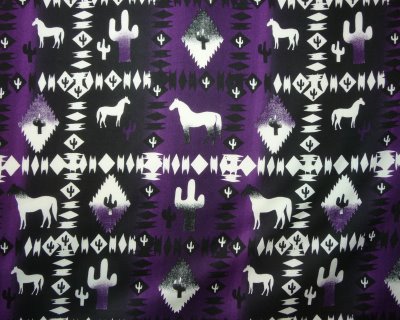 White Horses on Purple and Black Rows - Click Image to Close